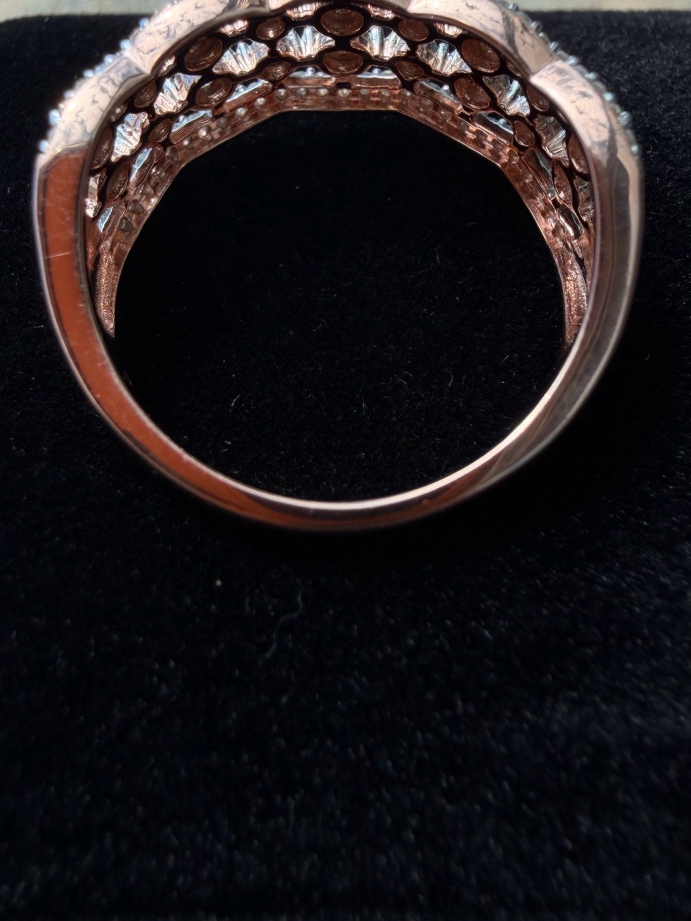 14K Yellow Gold Over Sterling Silver 0.25 CTW Natural Diamond Ring Sz 7 - Picture 3 of 8